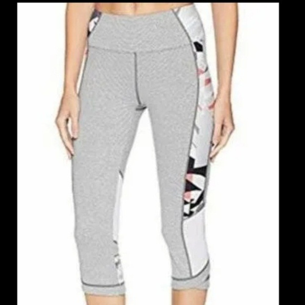 Nanette Lepore Gray Abstract Print Workout Leggings Medium Athleisure Gym Yoga